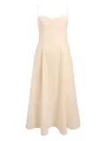 KHAITE Isabella spaghetti-strap A-line midi dress - Neutrals