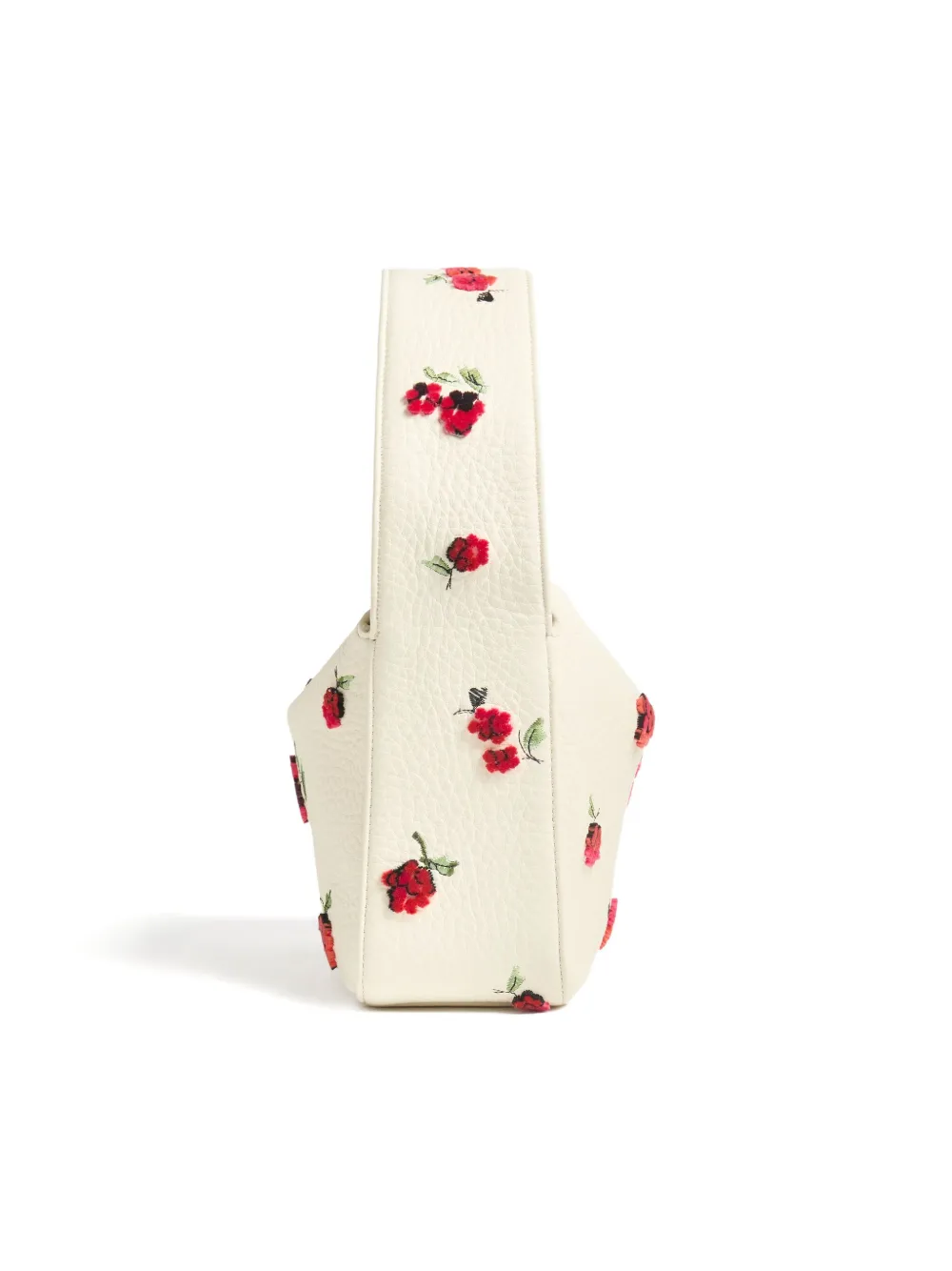 Khaite Small Elena Floral-embroidered Leather Shoulder Bag In Neutral