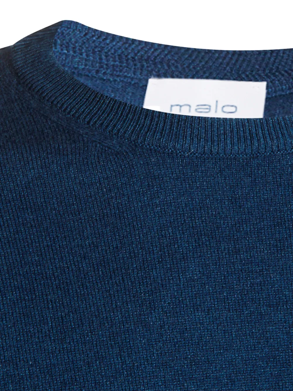 Malo Wollen trui met ronde hals Blauw