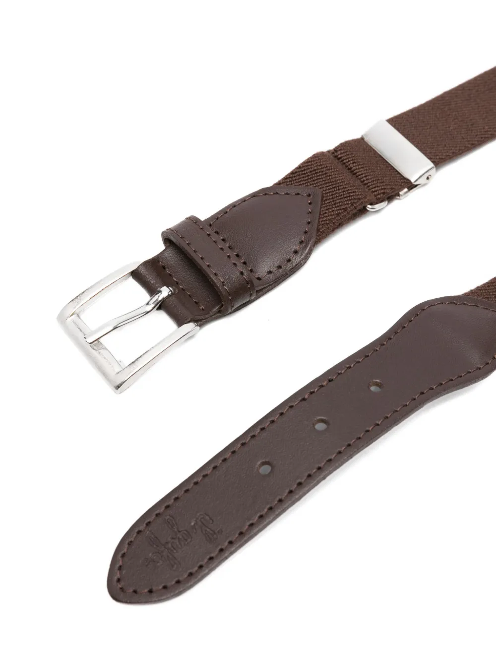 Il Gufo leather-trimmed elasticated belt Bruin