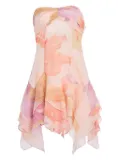 Retrofete Maura floral-print ruffled mini dress - Pink