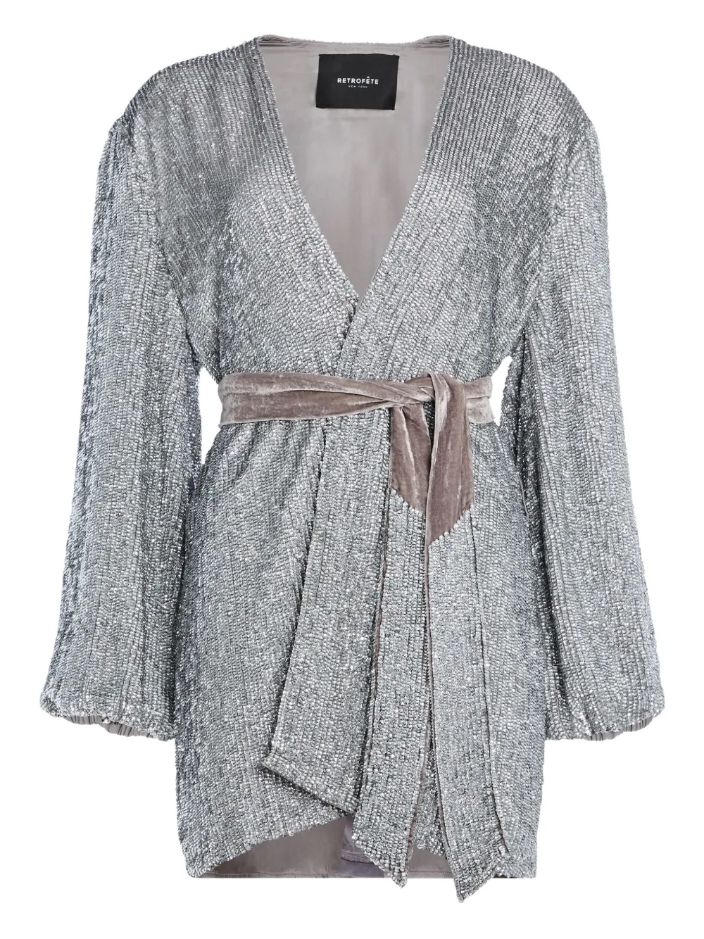 Retroféte Gabrielle Sequin Mini Dress In Gray
