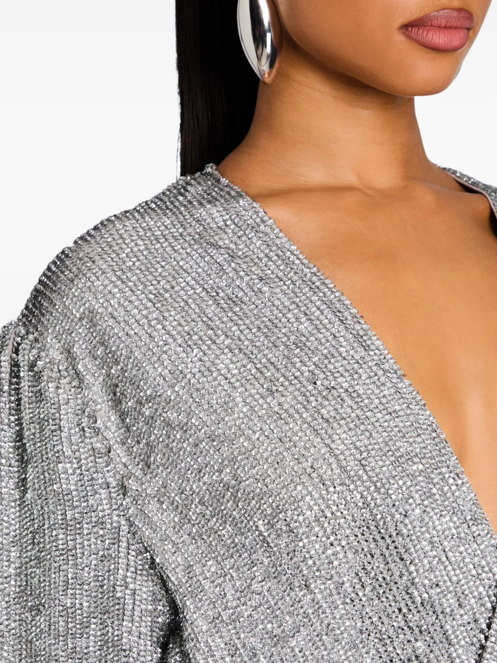 Retroféte Gabrielle Sequin Mini Dress In Gray