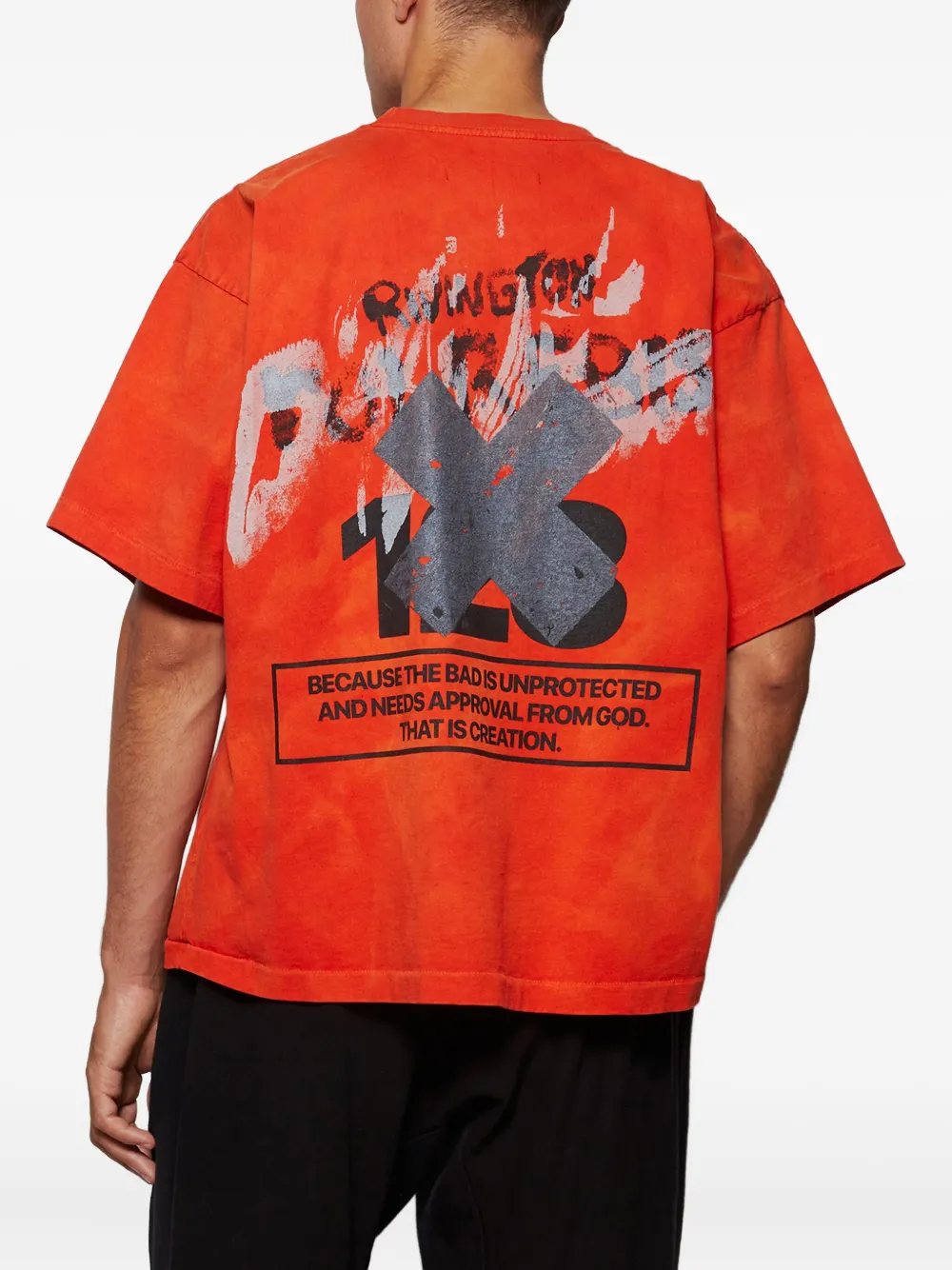 RRR123 T-shirt met grafische print Rood