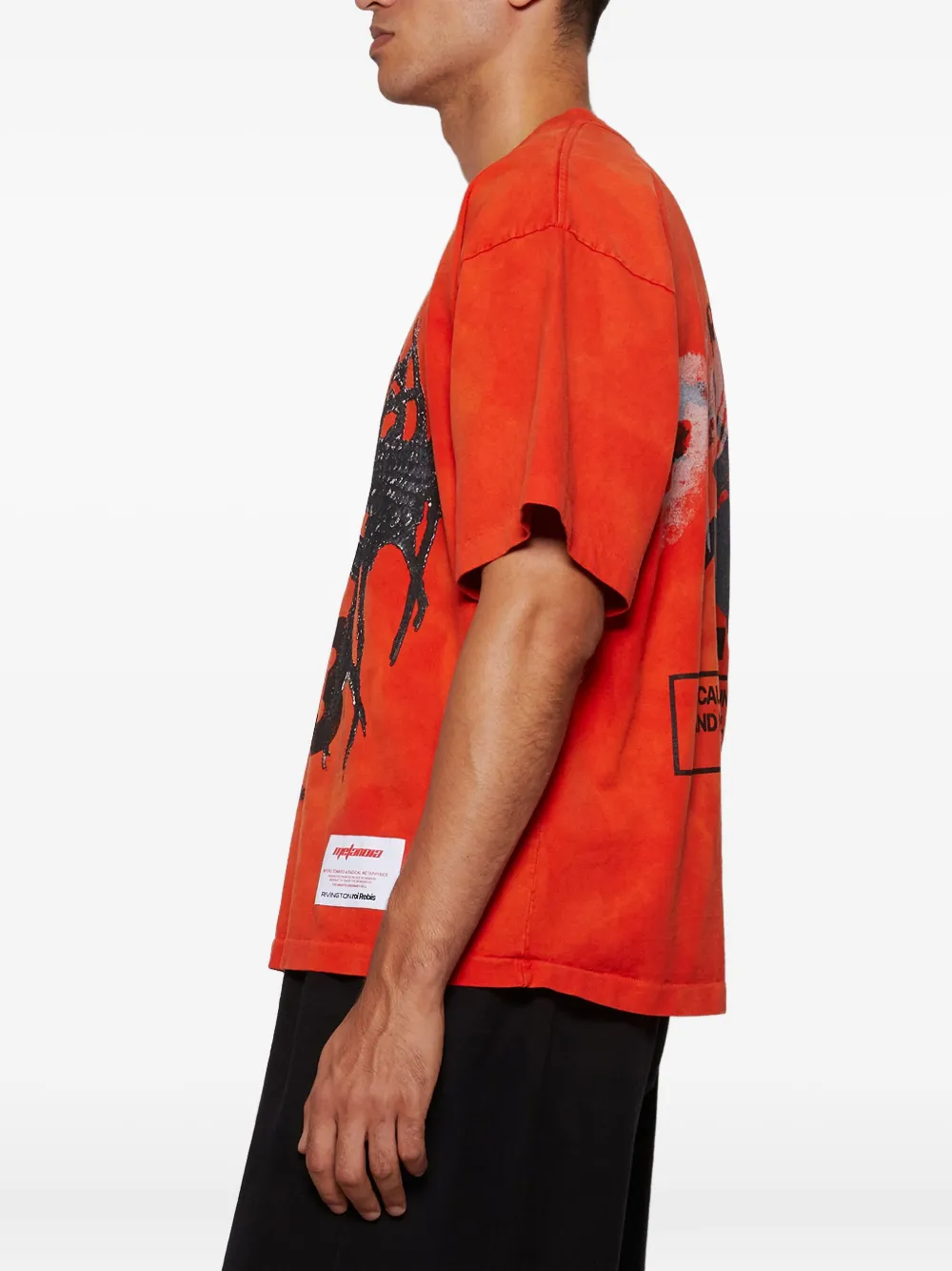 RRR123 T-shirt met grafische print Rood