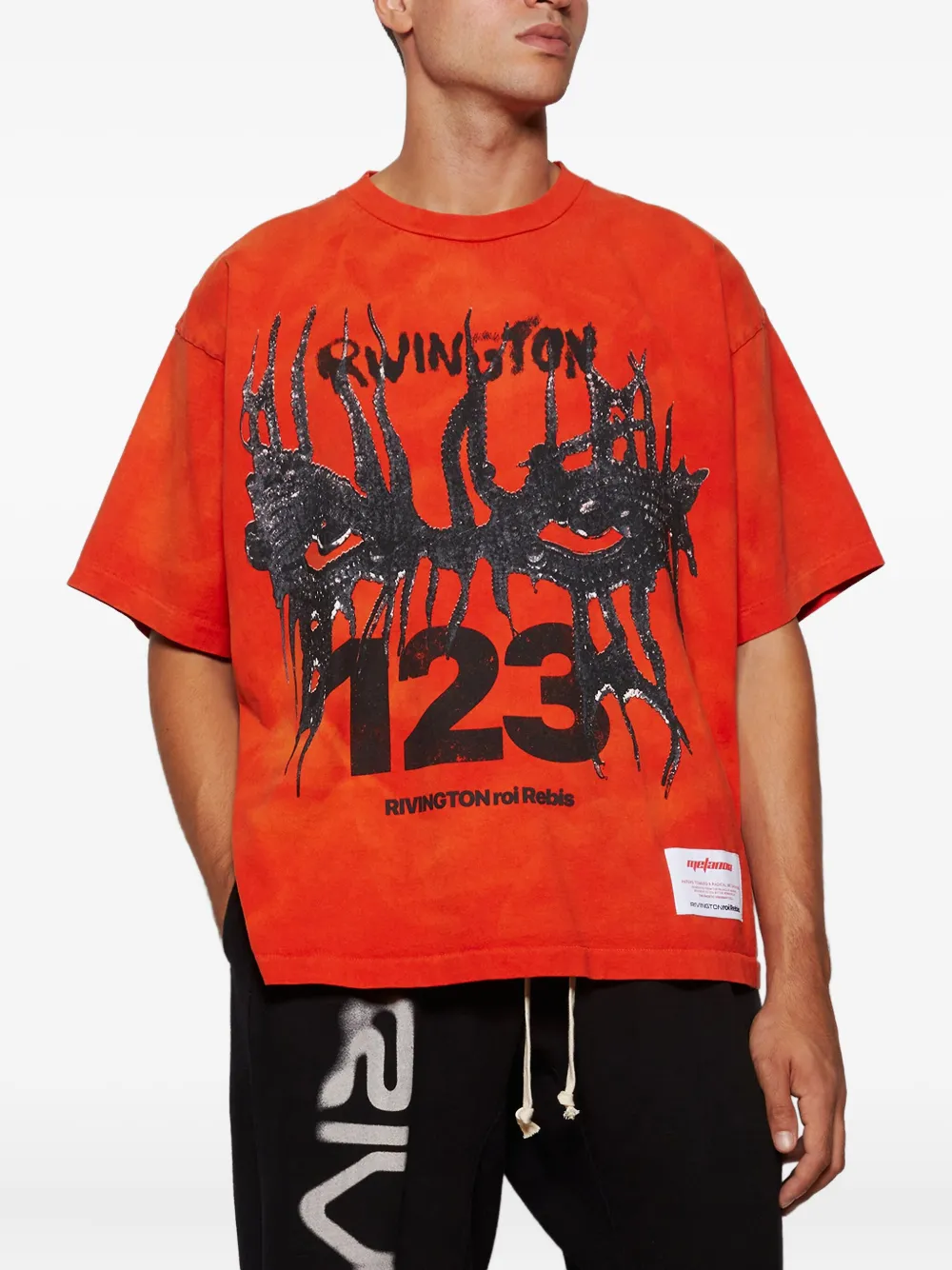 RRR123 T-shirt met grafische print Rood