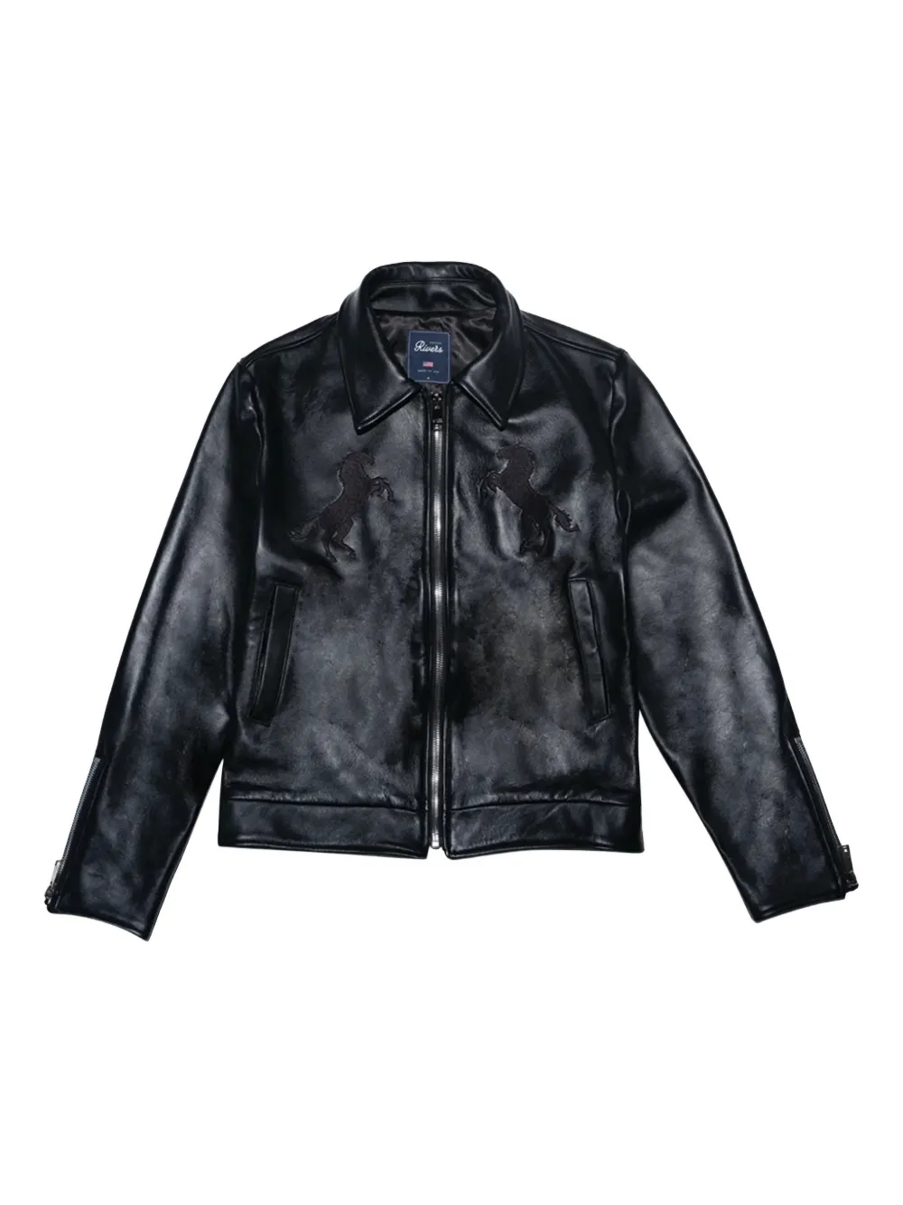 United Rivers Chesapeake River horse-motif leather jacket - Nero