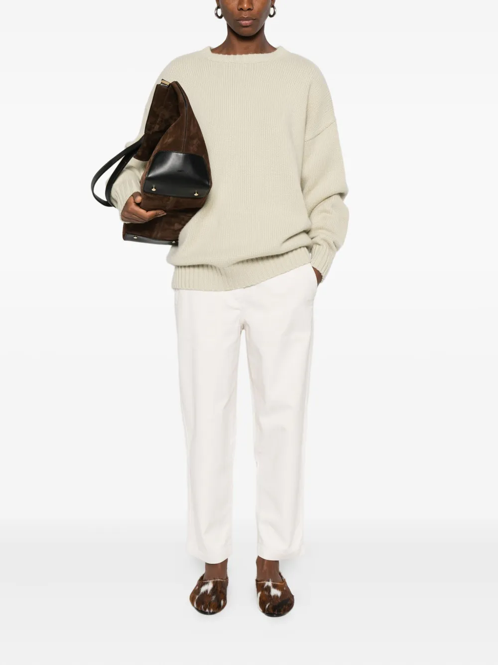 extreme cashmere Kasjmier trui met ronde alsh Groen