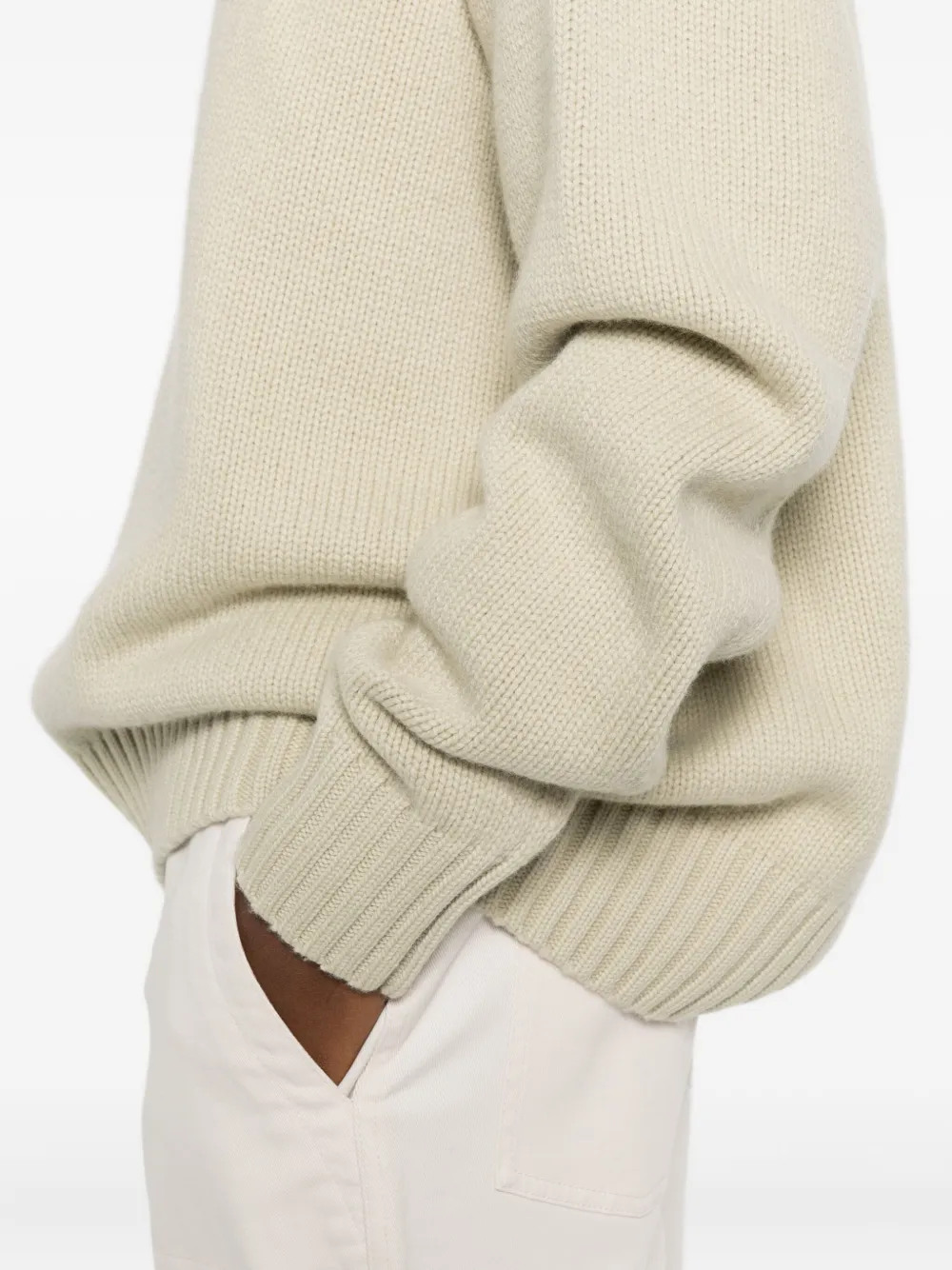 extreme cashmere Kasjmier trui met ronde alsh Groen