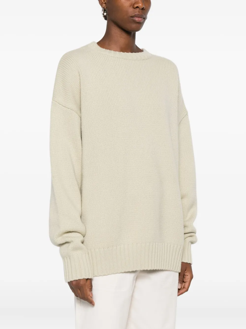 extreme cashmere Kasjmier trui met ronde alsh Groen