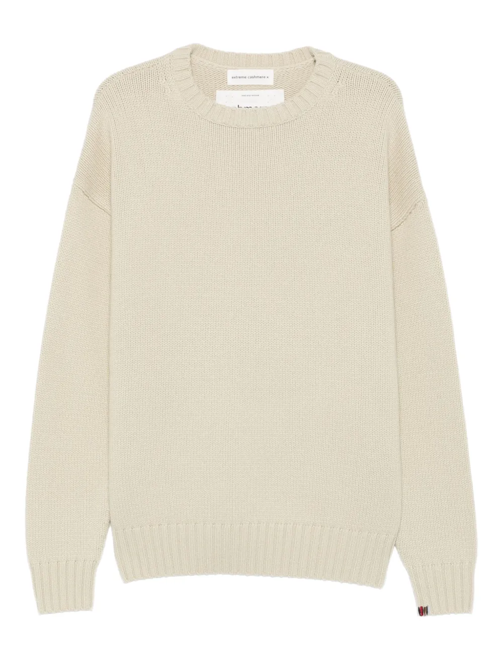 Extreme cashmere Kasjmier trui met ronde alsh Groen