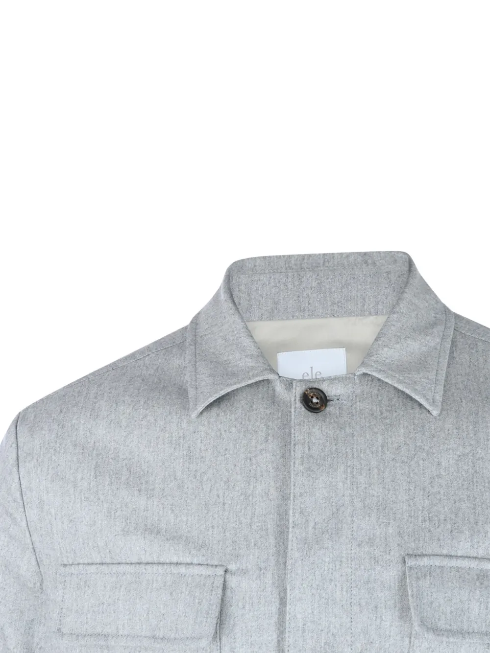 Eleventy Shirtjack met opgestikte zak Grijs