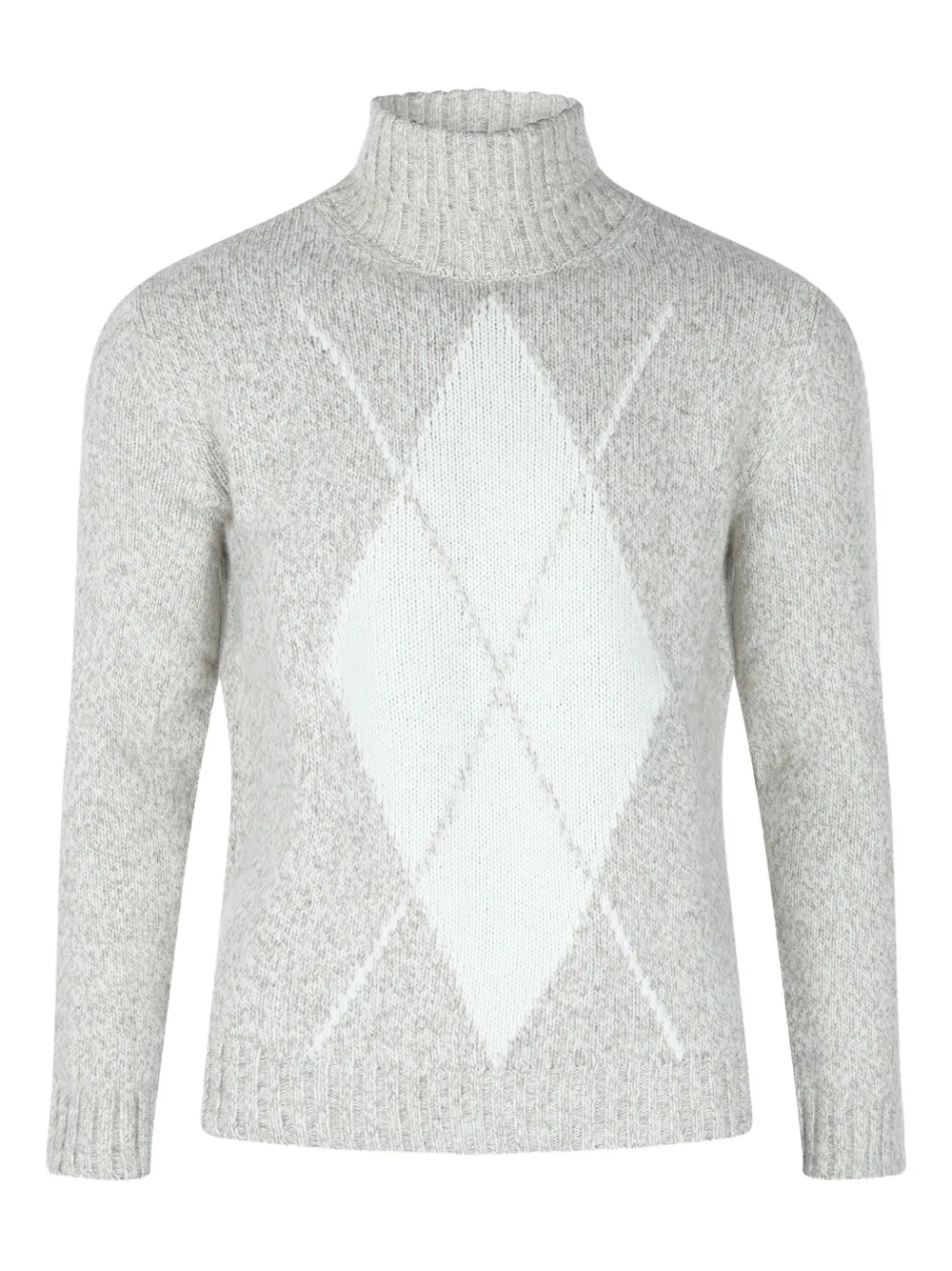 Eleventy Argyle Pattern Crewneck Sweater In Gray