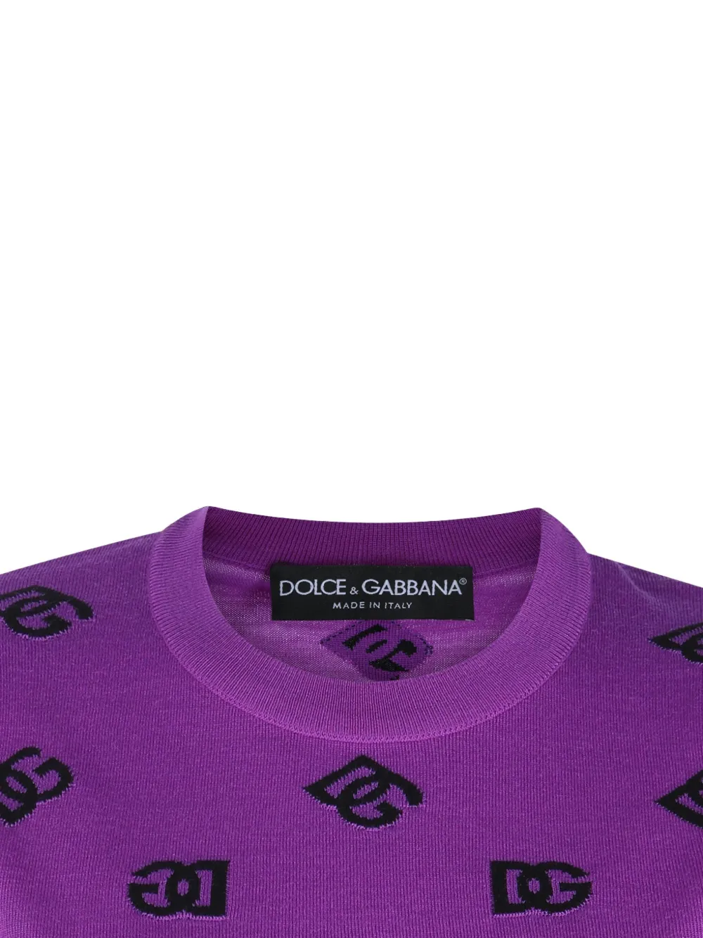 Dolce & Gabbana Trui met ronde hals en logopatroon Paars