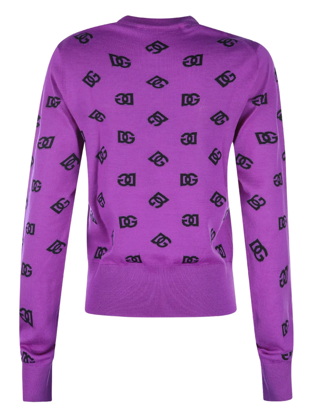 Dolce & Gabbana Trui met ronde hals en logopatroon Paars