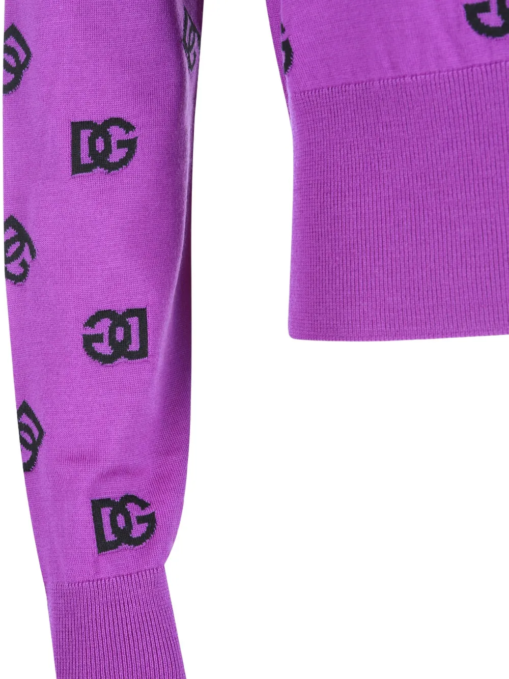 Dolce & Gabbana Trui met ronde hals en logopatroon Paars