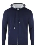 Eleventy hooded zip-up cashmere sweater - Blue
