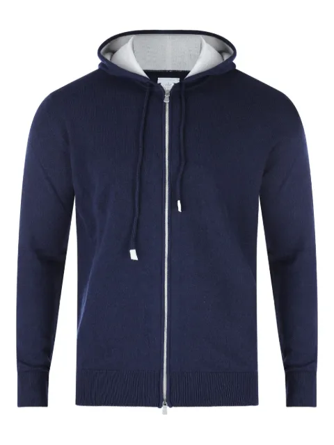Eleventy hooded zip-up cashmere sweater