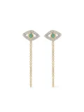 Mateo 14K yellow gold Evil Eye emerald and diamond earrings