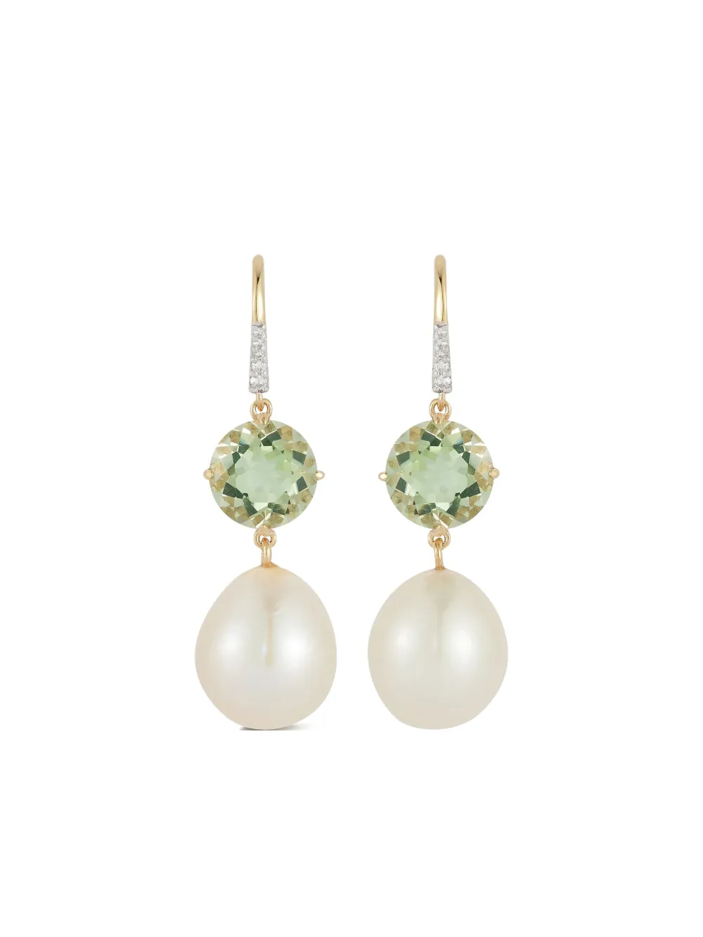 14K yellow gold multi-stone drop earrings