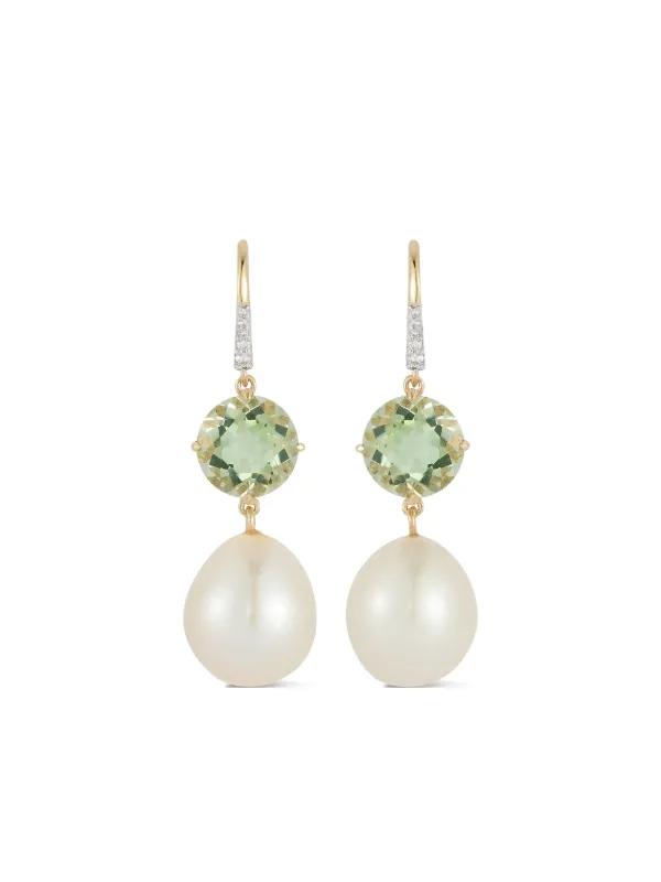 Mateo 14K Yellow Gold Multi-stone Drop Earrings in Green