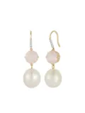 Mateo pink topaz pearl drop earrings