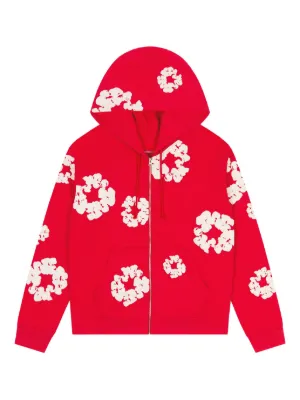 Denim Tears Mono Cotton Wreath Hoodie | Pink | FARFETCH
