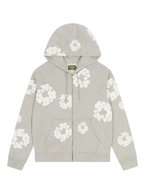 Denim Tears wreath-print zip-up hoodie