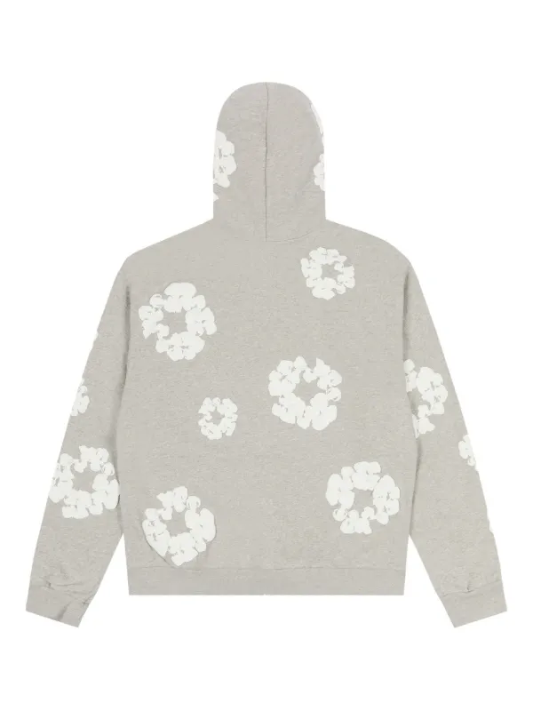 Denim Tears wreath-print zip-up Hoodie | Grey | FARFETCH CA