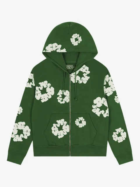 Denim Tears wreath-print zip-up hoodie