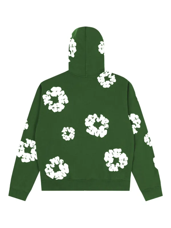 Denim Tears wreath-print zip-up Hoodie | Green | FARFETCH