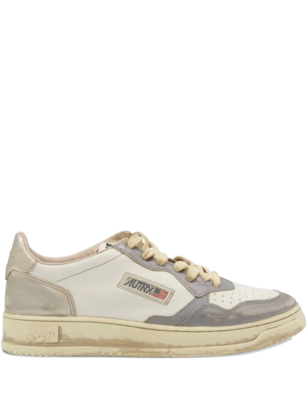 Autry Medallist lace-up leather sneakers White