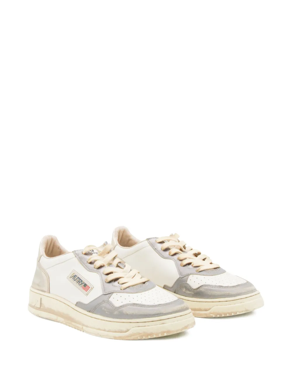 Autry Medallist lace-up leather sneakers White
