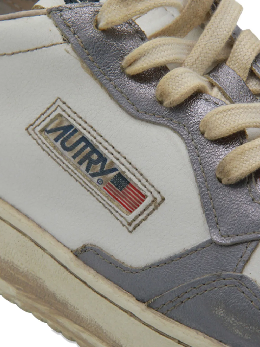 Autry Medallist Lace-up Leather Sneakers In White