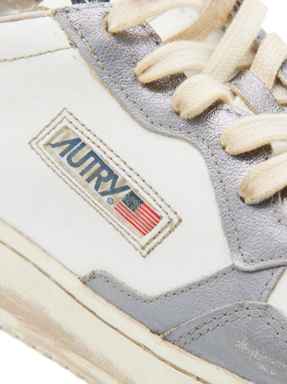 Autry Medallist lace-up leather sneakers White