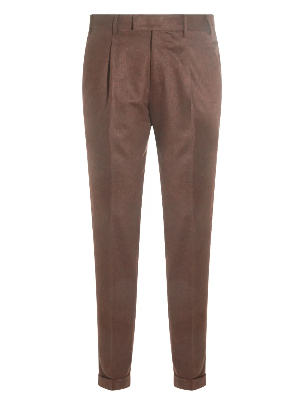 PT Torino Broek met geplooide voorkant en cuffs Bruin