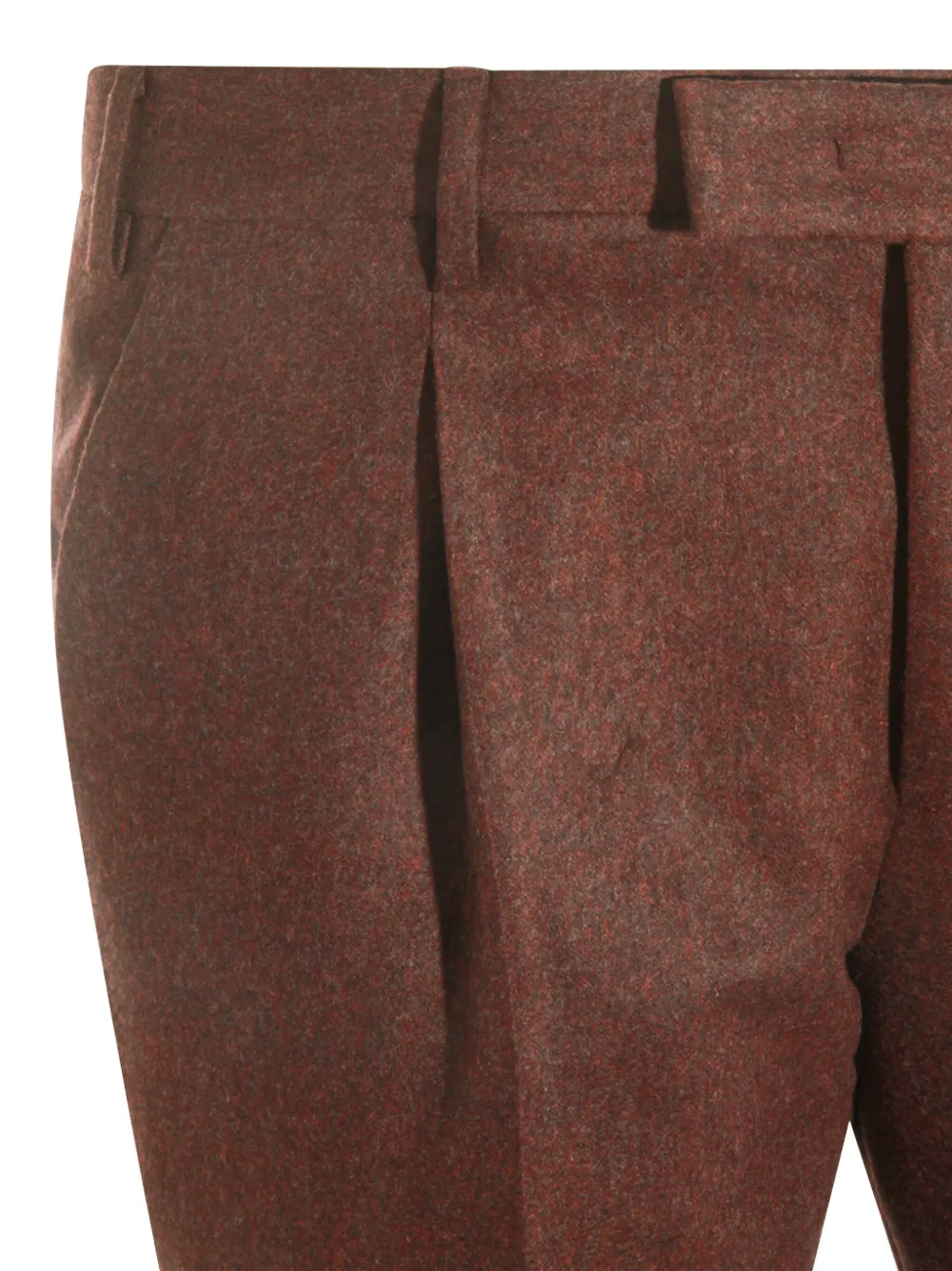 PT Torino Broek met geplooide voorkant en cuffs Bruin