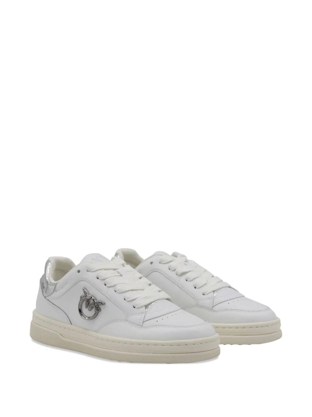 PINKO logo-detail leather sneakers - Wit