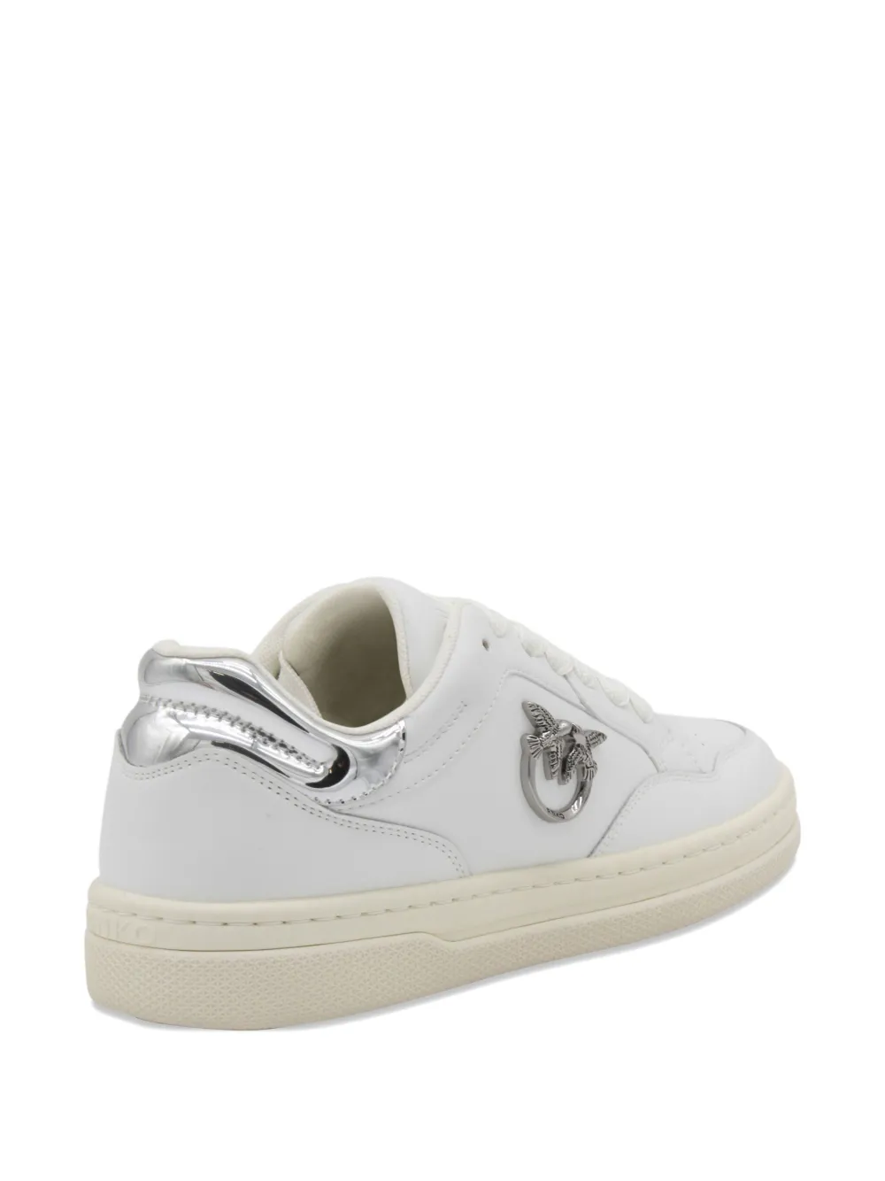 PINKO logo-detail leather sneakers White