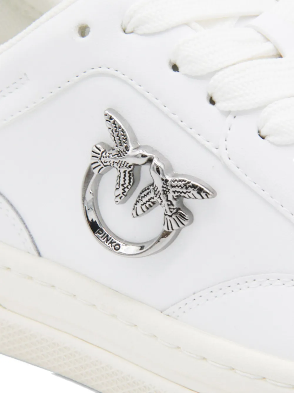 PINKO logo-detail leather sneakers White
