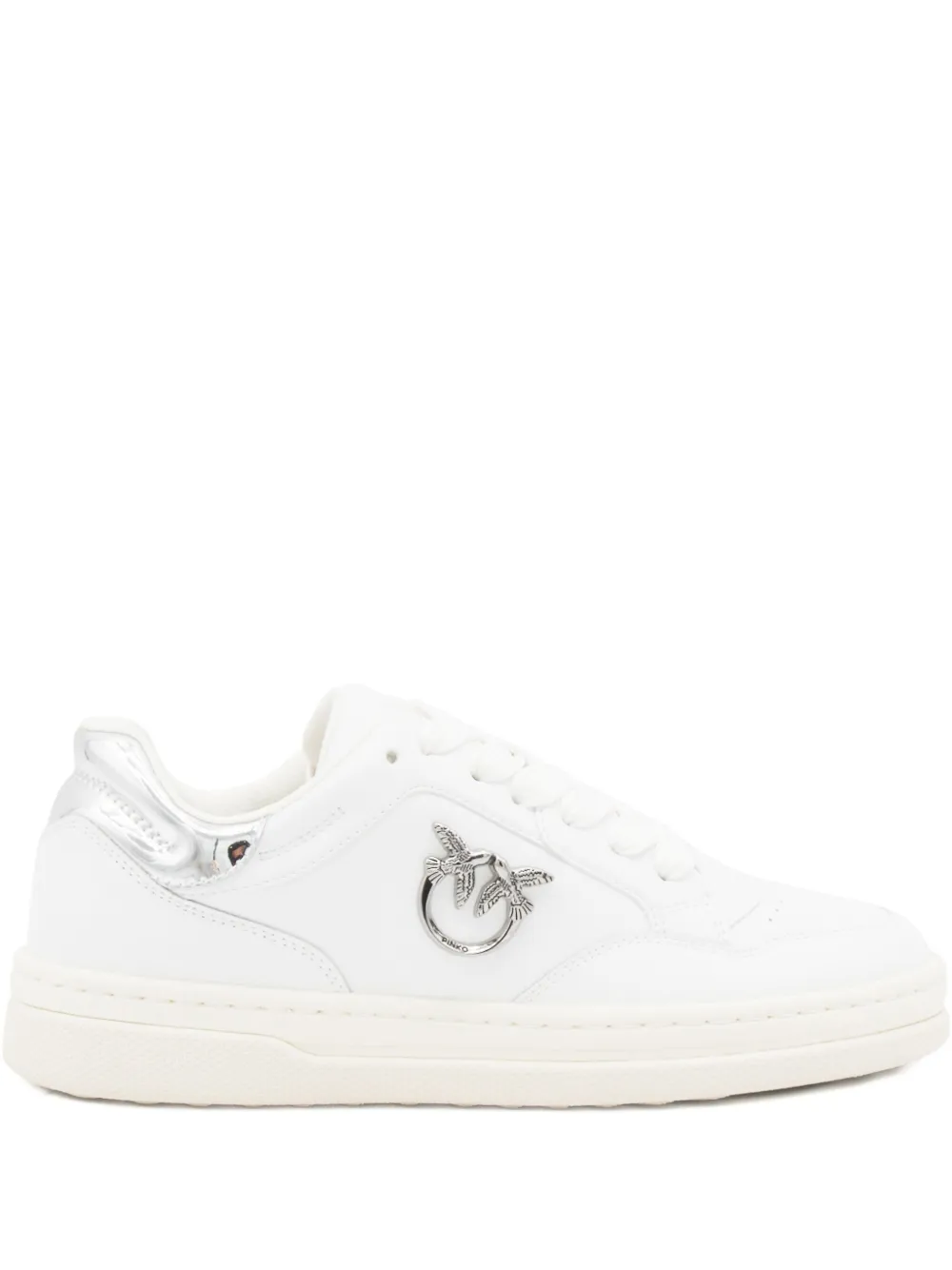 PINKO logo-detail leather sneakers White