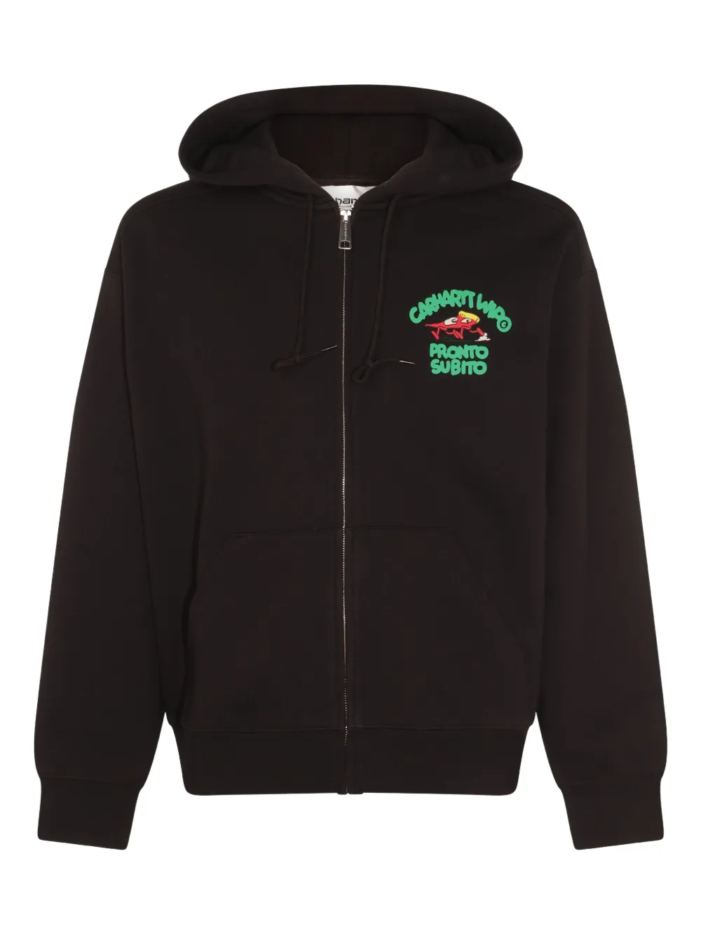 logo-print zip-up hoodie