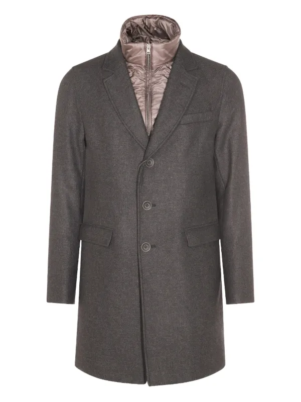 HERNO グレー ボタン付きコート HERNO グレー ボタン付きコート Herno ウール コート | グレー