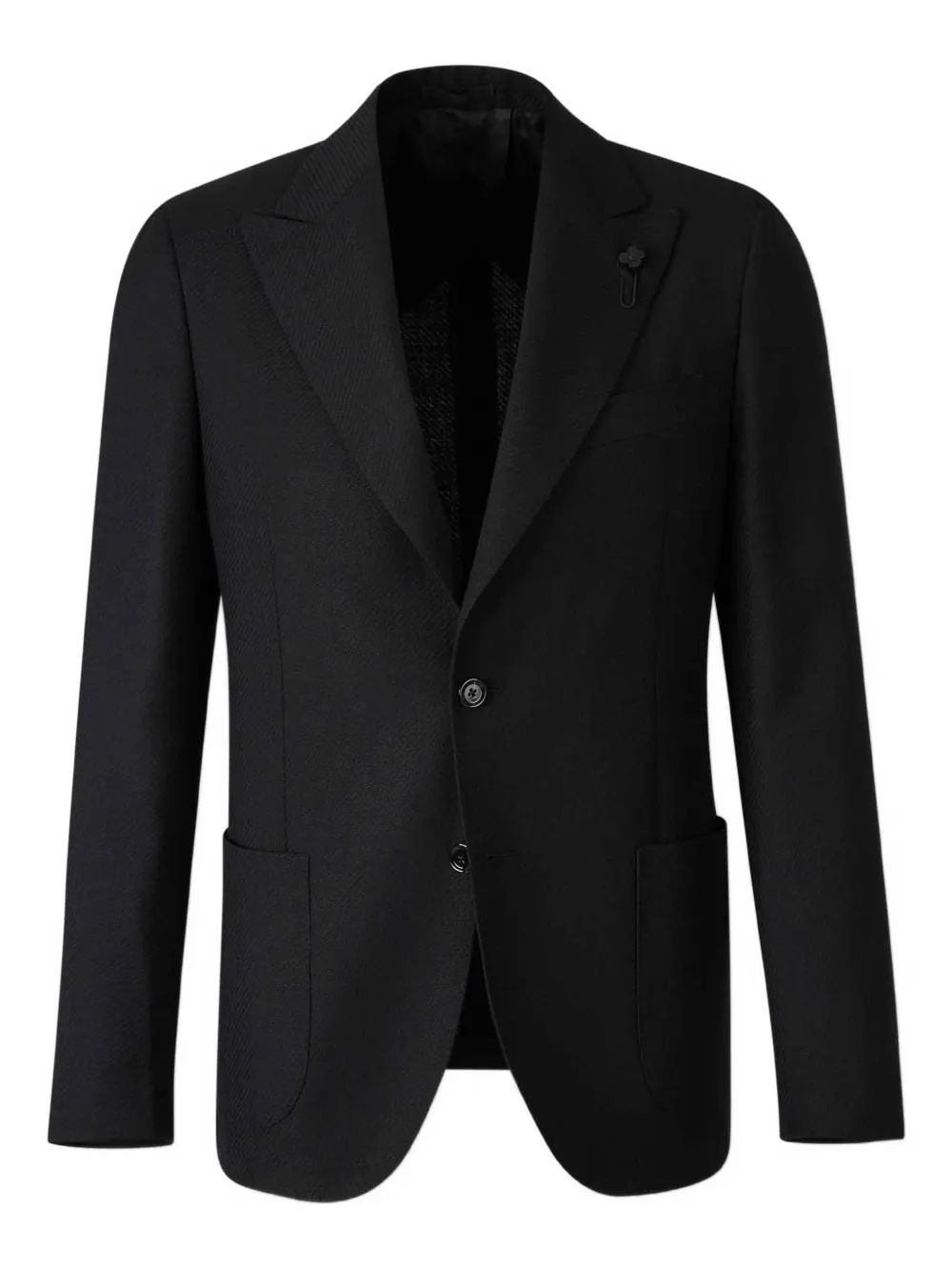Lardini two-button herringbone blazer Zwart