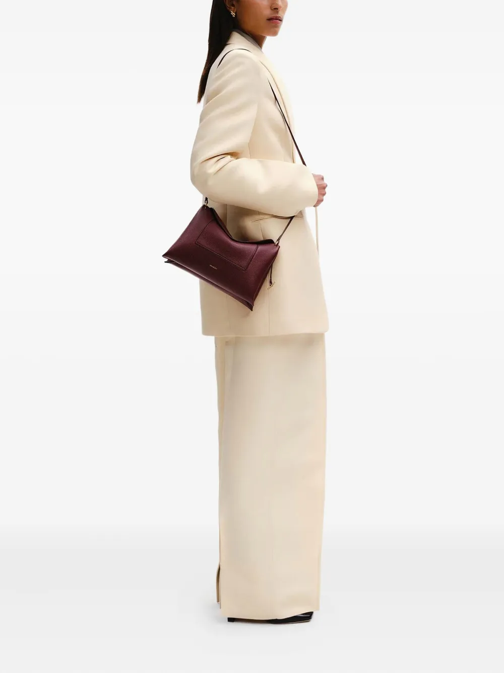 Wandler Penelope flap-detail leather shoulder bag Rood