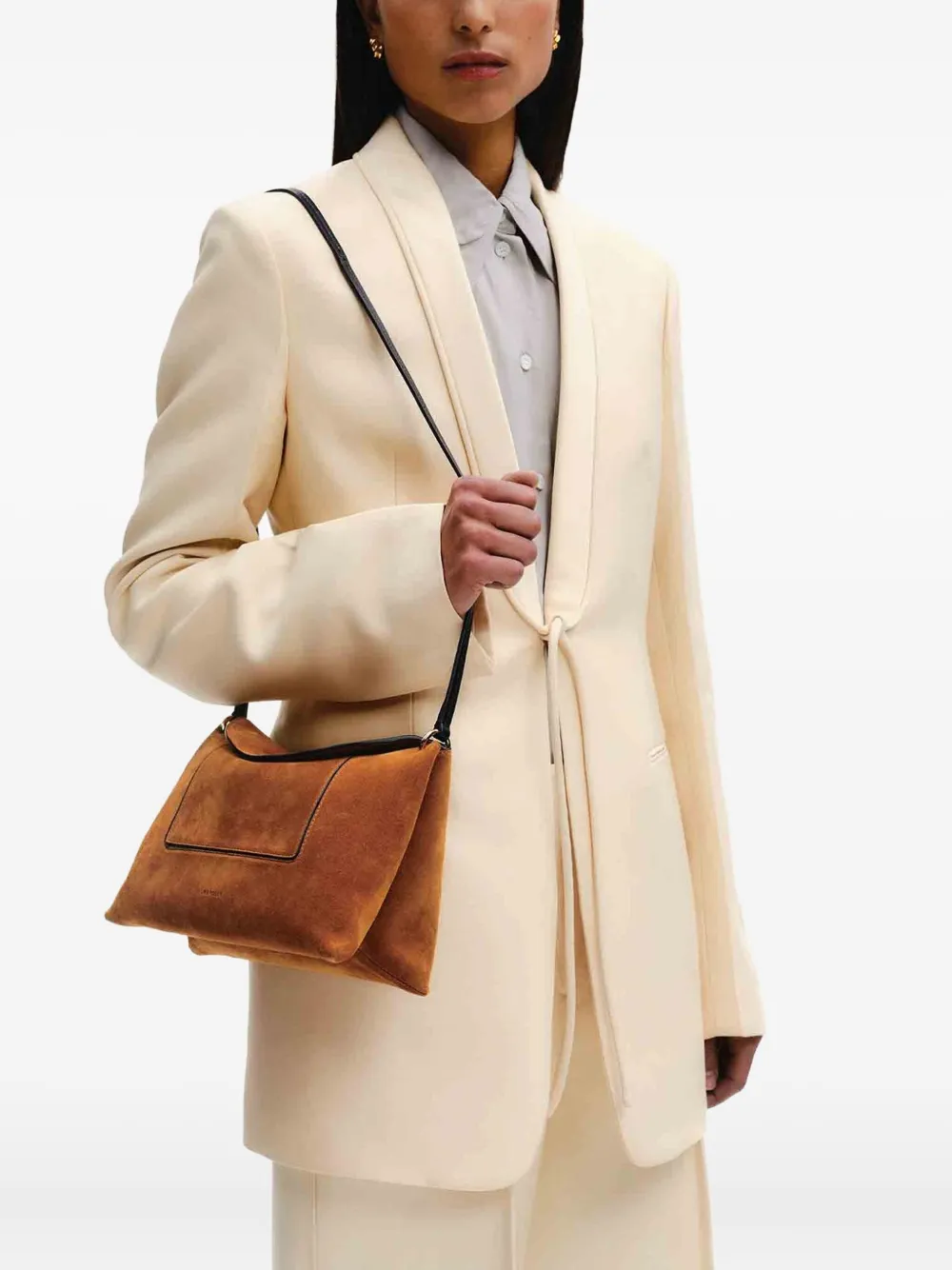 Wandler Penelope suede shoulder bag Bruin