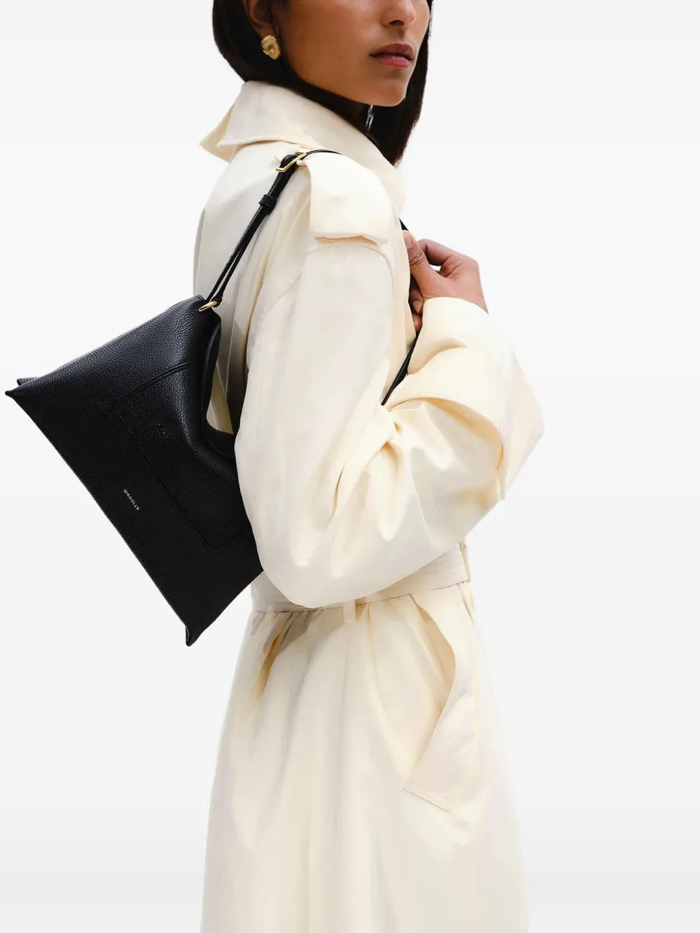 Wandler Penelope flap-pocket leather shoulder bag Zwart