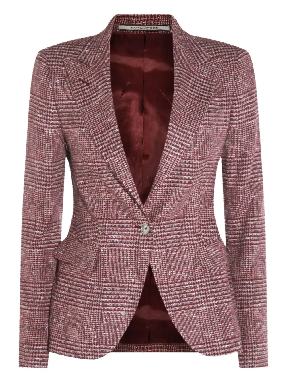 Tagliatore checked single-breasted blazer Rood