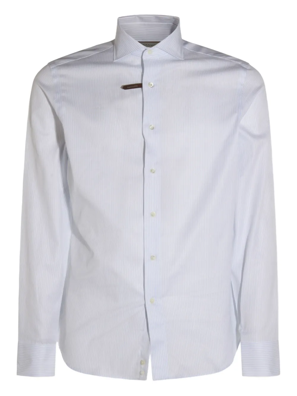 Canali striped button-fastening shirt Wit