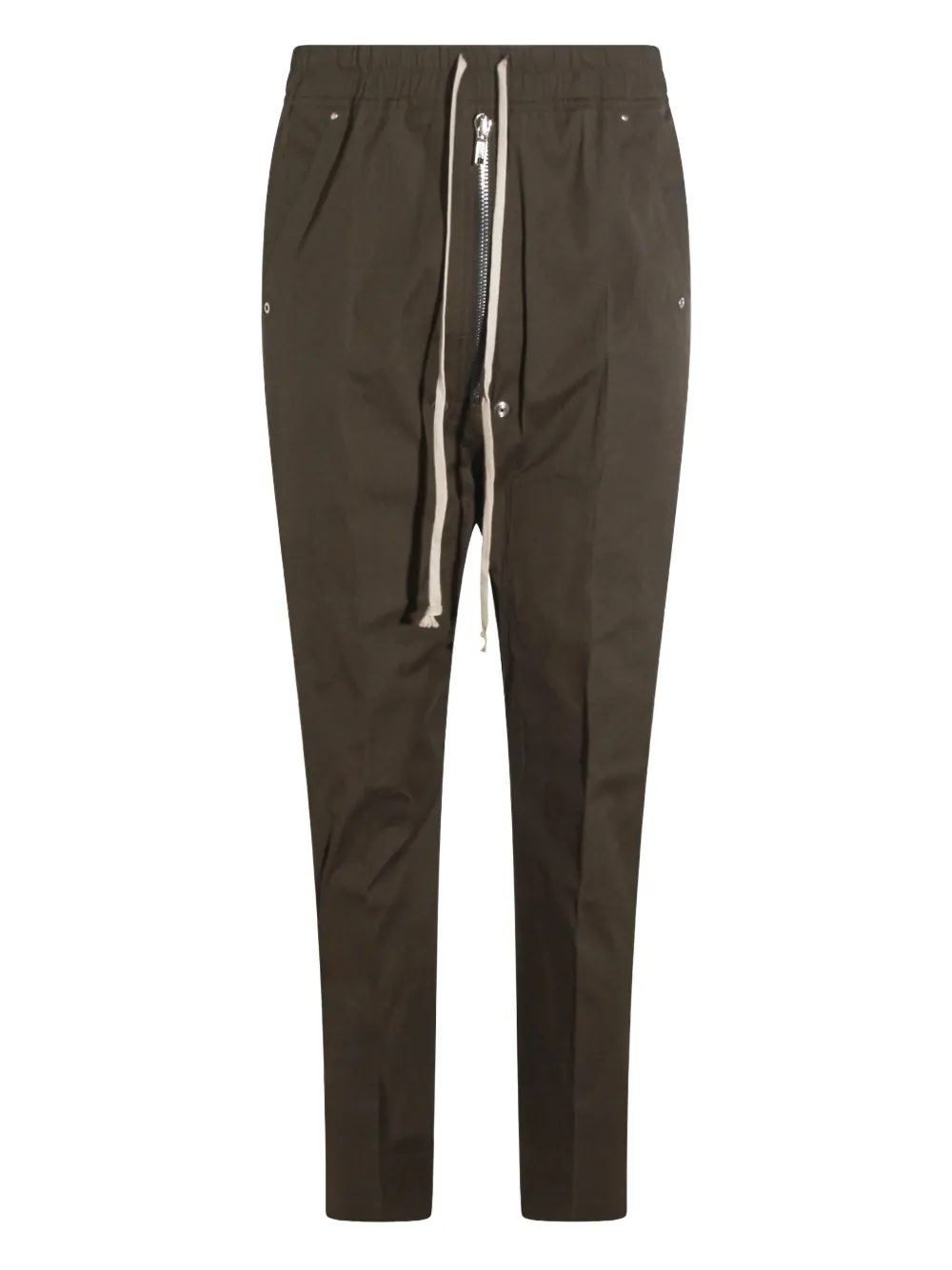 Rick Owens Broek met verlaagd kruis trekkoord en ritssluiting Bruin